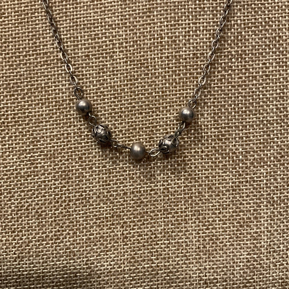 Vintage Park Lane Beaded Silver Beaded Necklace